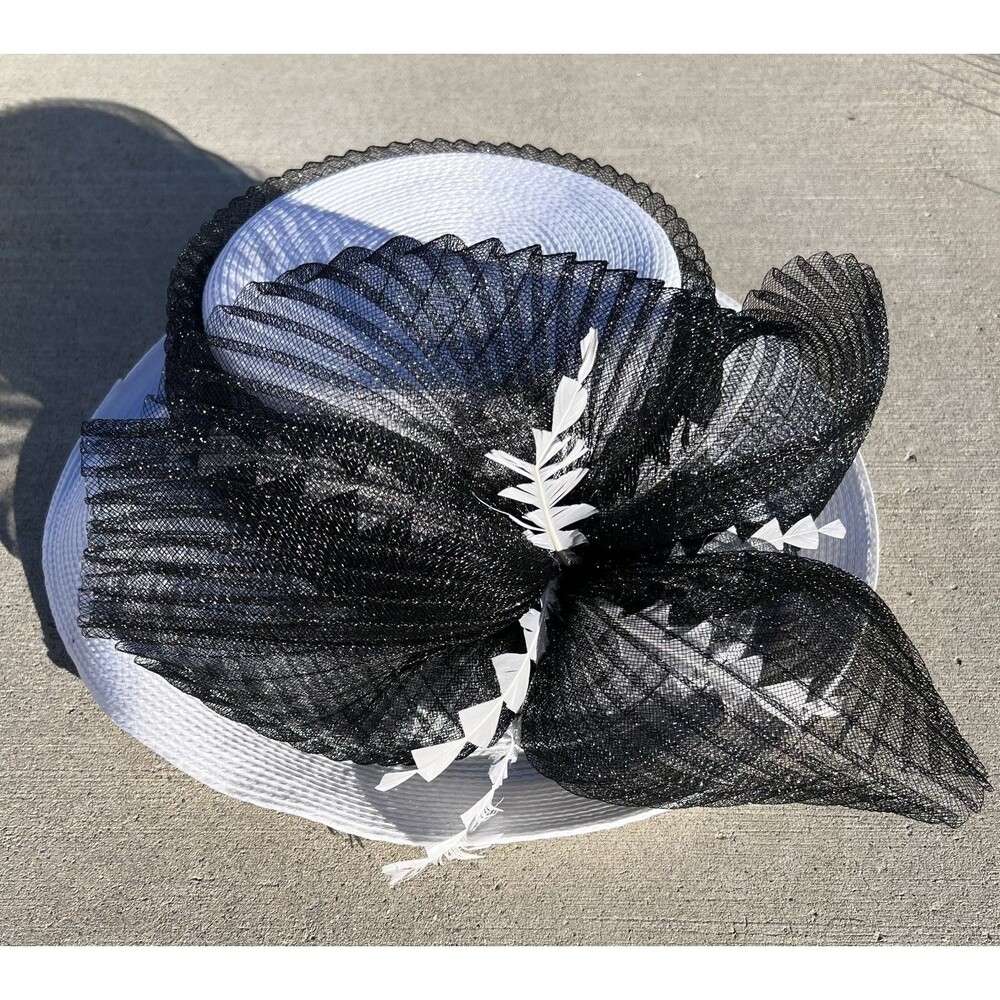 Women's Sunday Church Dress Hat(s) Black White Wide Brim Large Formal 2x